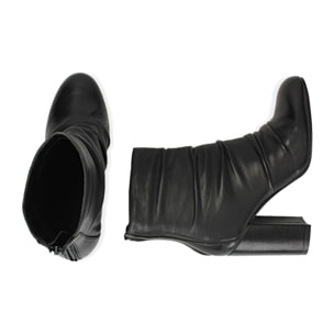 Botines de piel negra, tacón de 10 cm