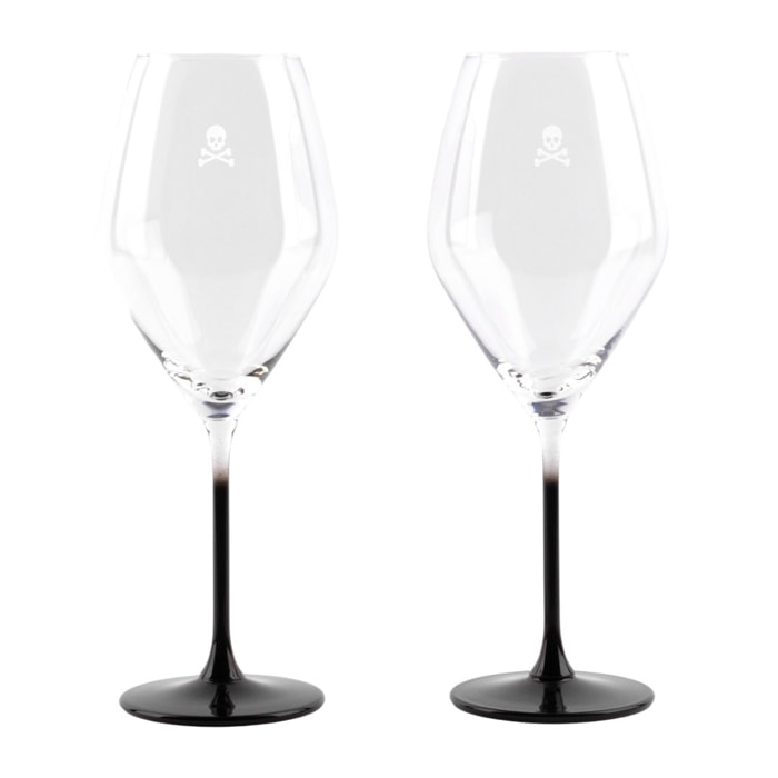 Juego de 2 copas de vino calavera 390ml en cristal scalpers home