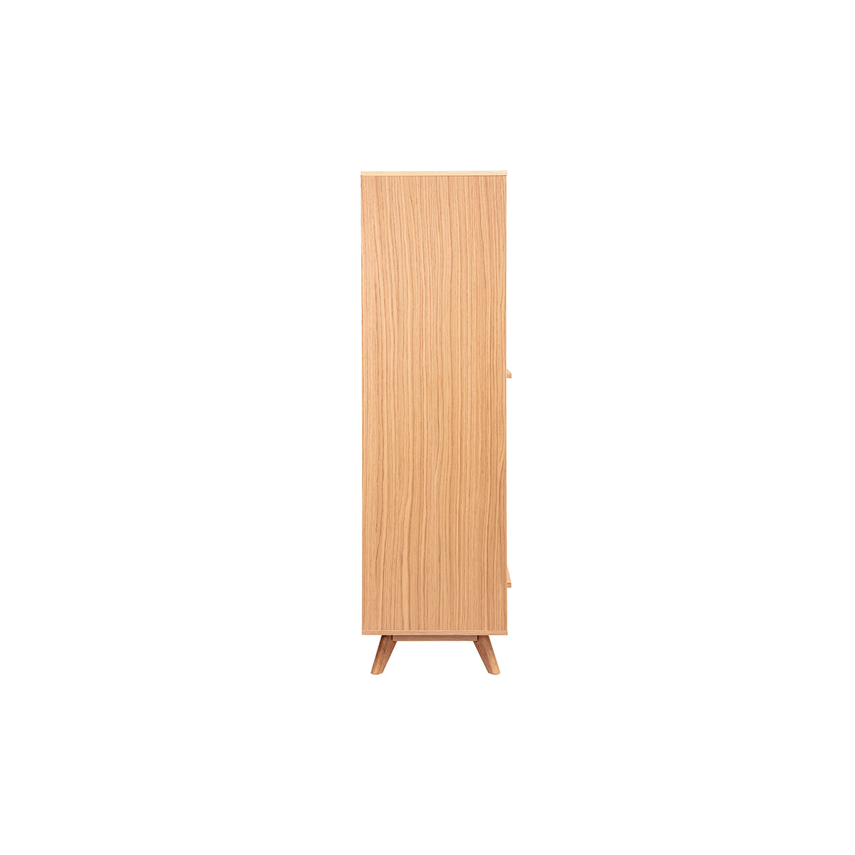 Armoire design avec penderie finition bois clair et blanc mat L120 cm HELIA