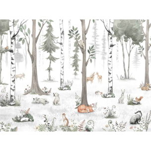 Papier enfant Forêt de bouleaux et Cie Intissé