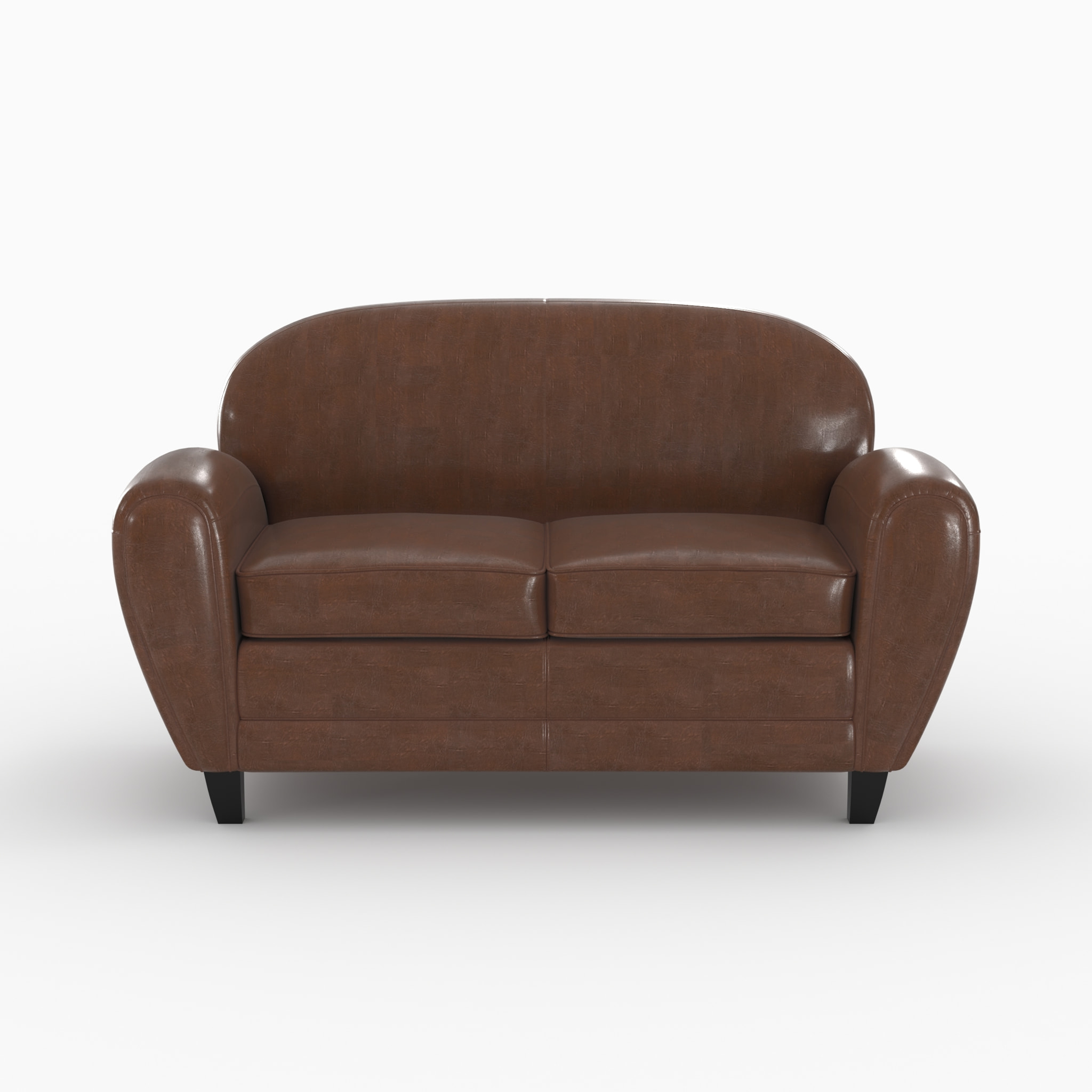 Ensemble canapé et fauteuil marron foncé 3 places - Club - Club