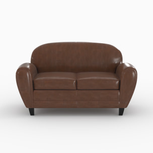Ensemble canapé et fauteuil marron foncé 3 places - Club - Club