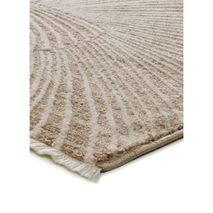 ONA Alfombra geométrica con flecos beige, varias medidas disponibles.