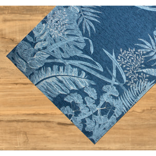 TAPPETO ARREDO DIS. AMAZZONIA BLU INDACO MIS. 115X175 CM CON ANTISCIVOLO