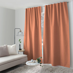 Rideau occultant aspect chambray - Terracotta