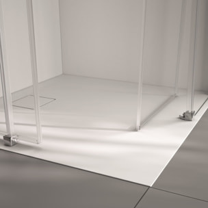 Next - Paroi douche et porte coulissante 90x90cm en verre transparent + Profilés chromés brillants (145002.069.322)