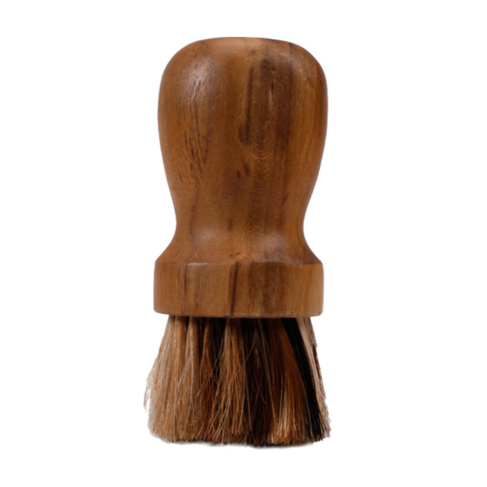 Brosse à champignons ronde à crin de vache et bois de teck - FADI