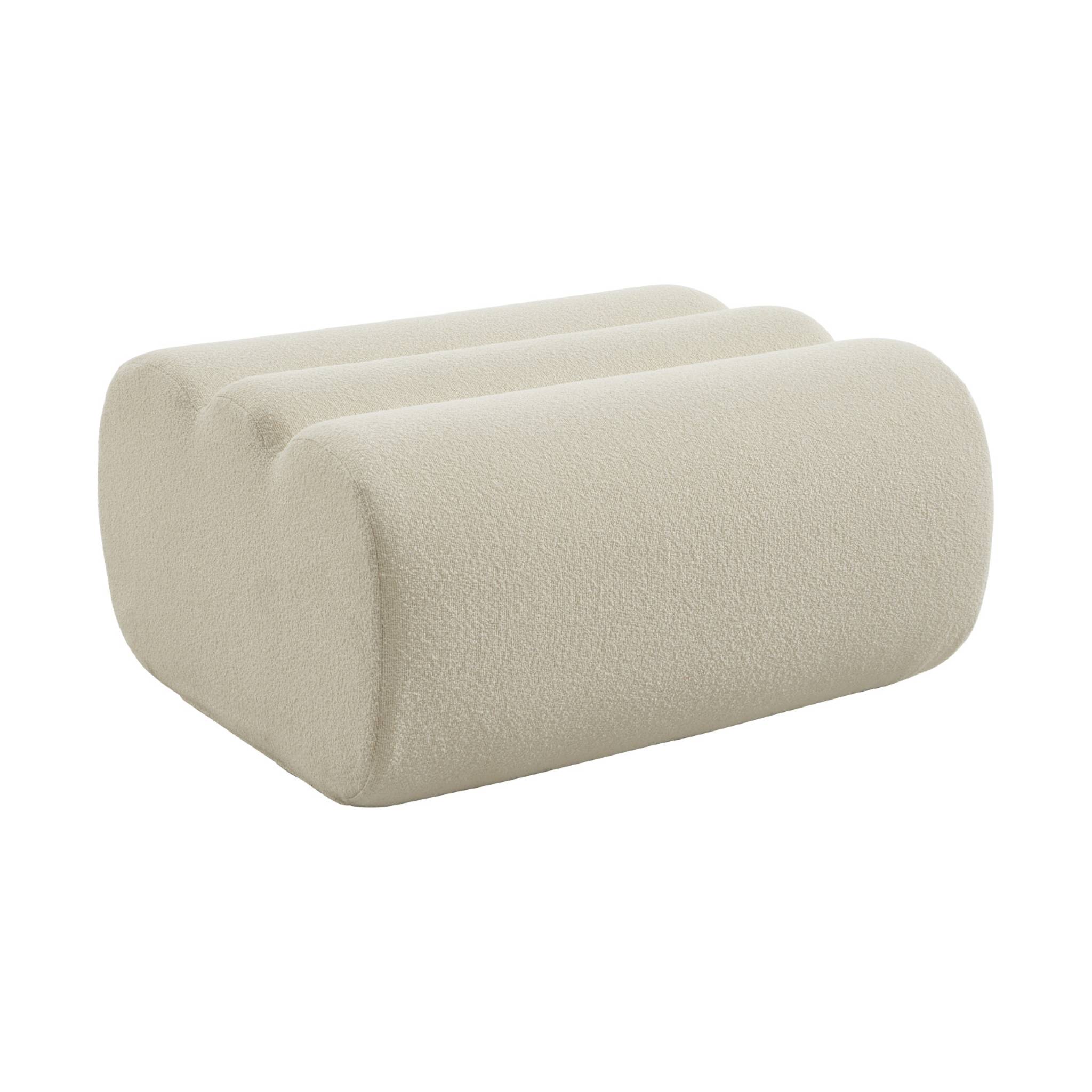 Pouf, repose-pieds pour chauffeuse Nova bouclette texturée  NOVA