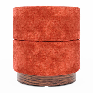 Auguste – Pouf cylindrique en velours ocre