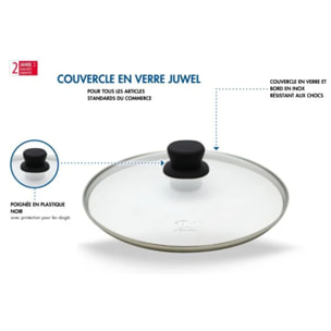 Poêle 24 cm céramique sans PFAS et son couvercle Elo