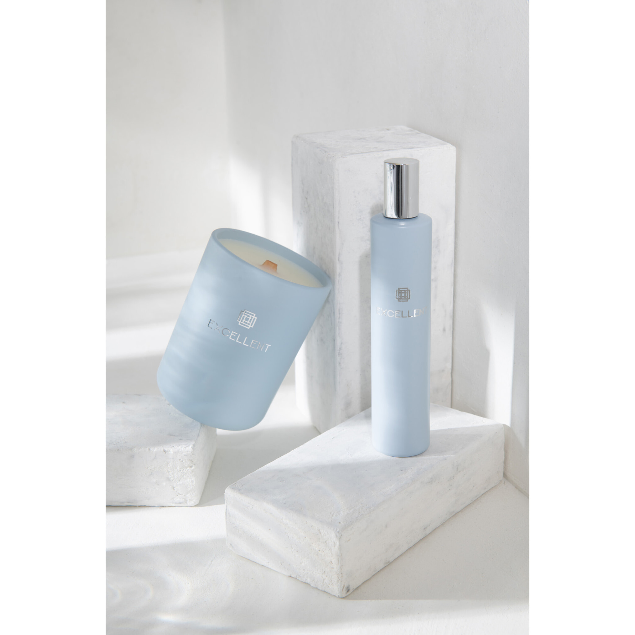 J-Line parfum de maison Excellent – White Tea - verre - bleu clair
