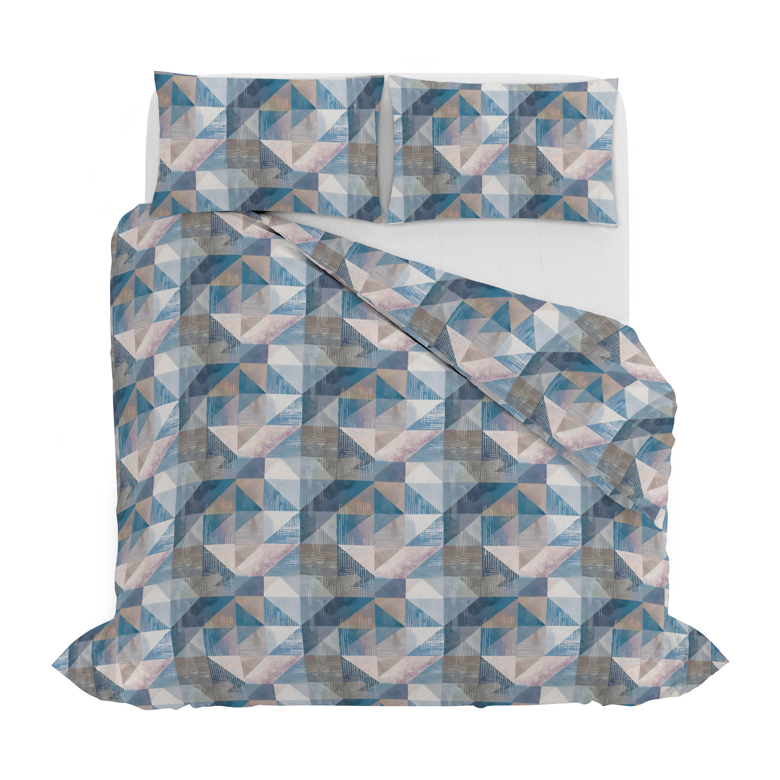 PARURE COPRIPIUMINO RIVER MATRIMONIALE SEPIK BLUE