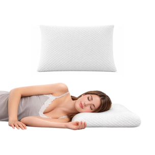 Guanciale Memory Foam Modello Saponetta con Federa Massaggiante Cuscino Sfoderabile, Traspirante e Morbido