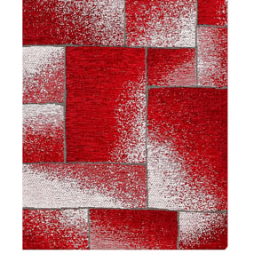 Tappeto Soggiorno Geometrico Rosso