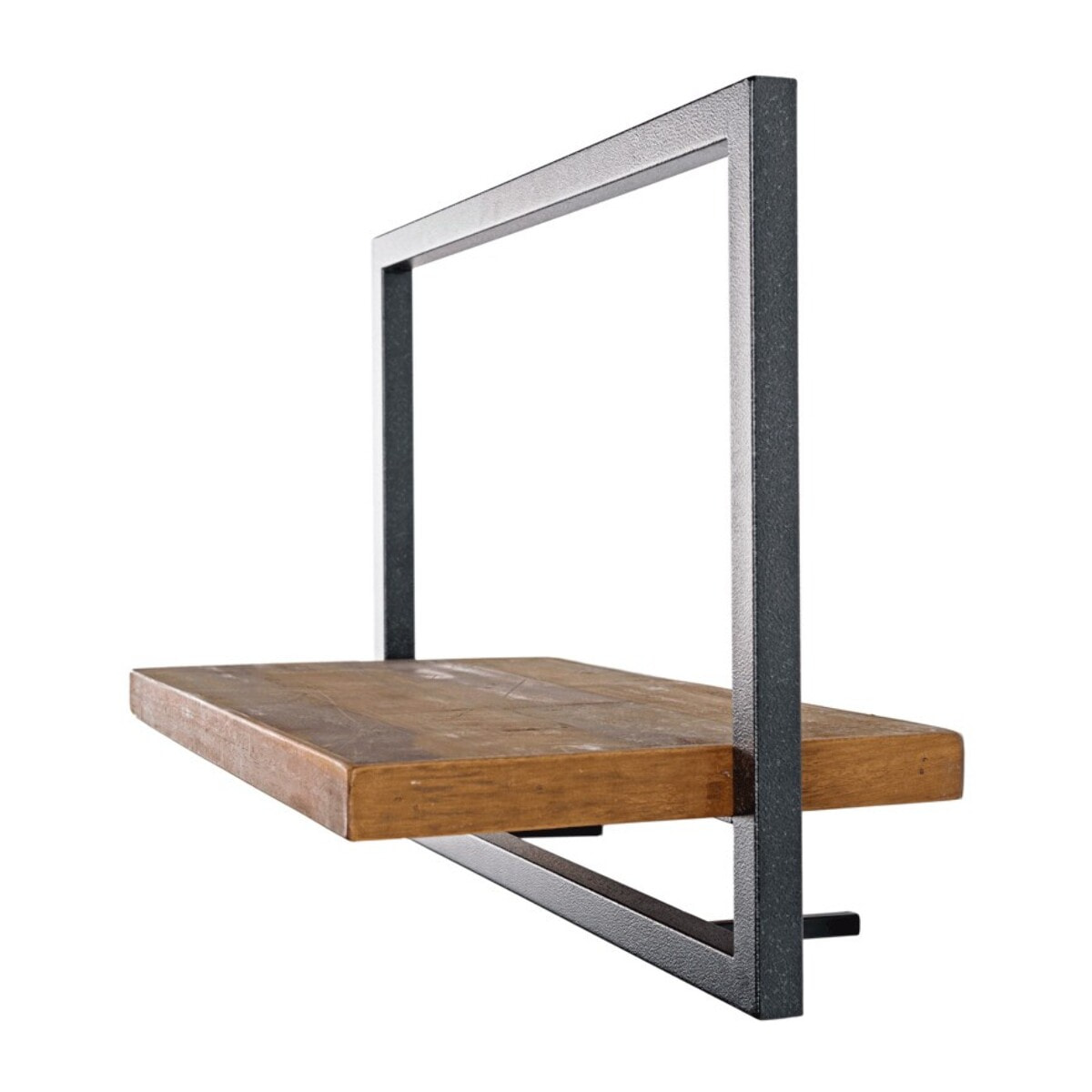 SIXTINE - Étagère murale 'M' 1 plateau teck recyclé marron structure métal noir
