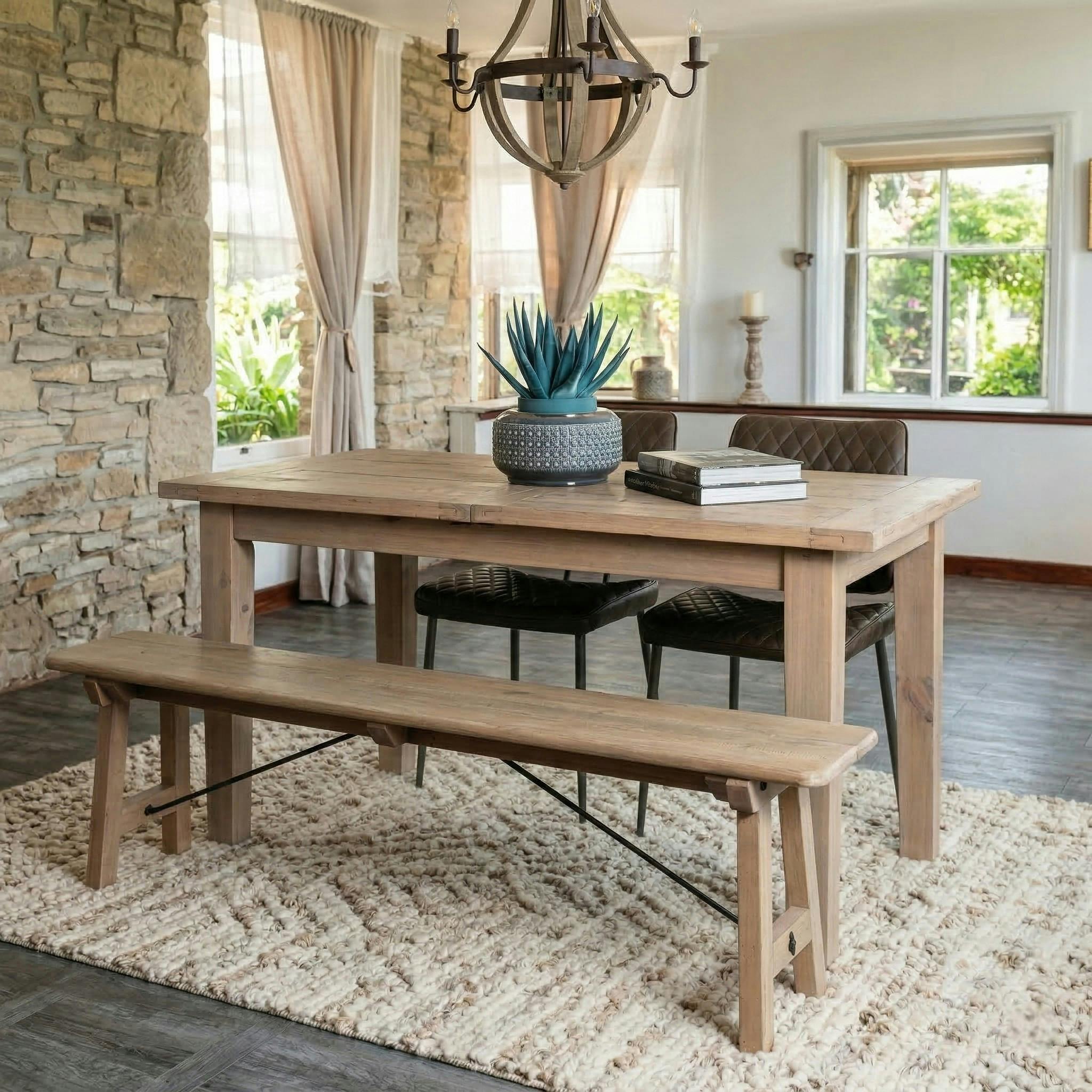 Banc 150 cm en bois recyclé SALERNE