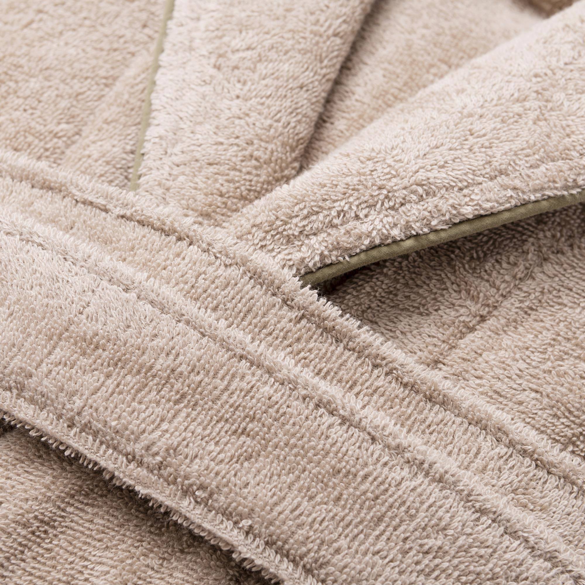 Albornoz l-xl 100%algodón 360gsm beige con ribetes grises scalpers home