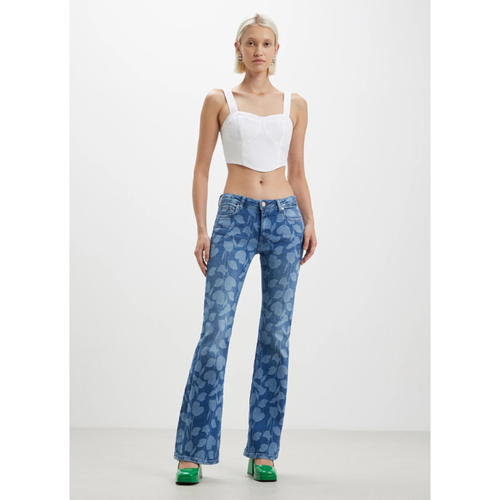 Jeans lungo fiori