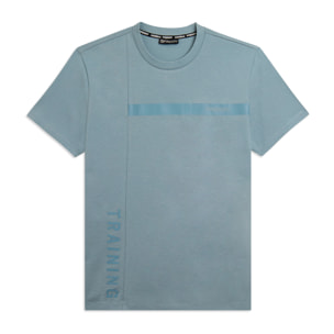 T-shirt in jersey con stampa logo tono su tono