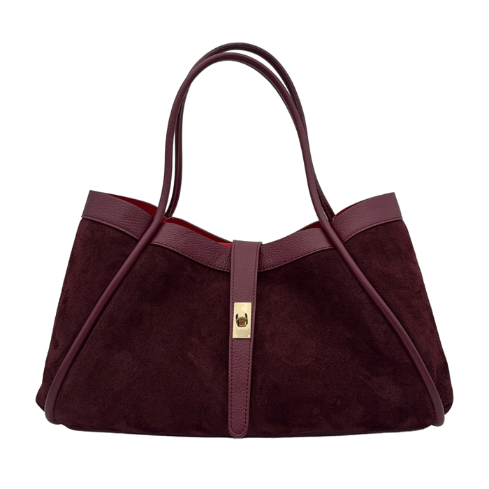Borsa a Mano Elegante da Donna in Pelle Scamosciata