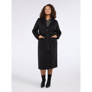 Fiorella Rubino - Cappotto lungo con cintura - Nero