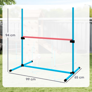 Agility sport pour chiens set de 4 obstacles professionnels avec système de maintien au sol sac transport fourni bleu rouge
