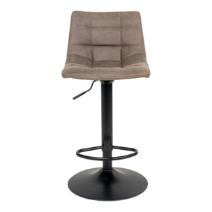 Set 2 sgabelli da bar Middelfart in microfibra marrone chiaro con gambe nere