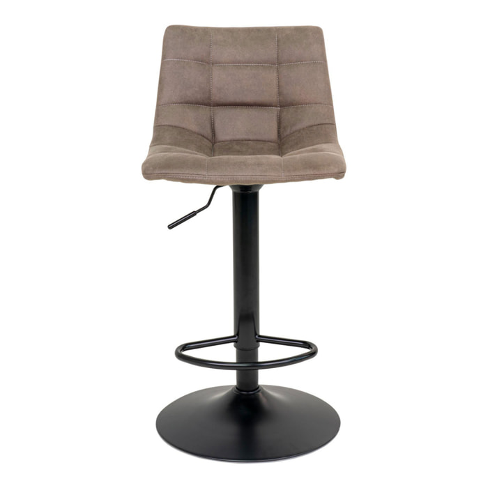 Set 2 sgabelli da bar Middelfart in microfibra marrone chiaro con gambe nere