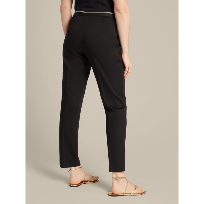 Elena Mirò - Pantalones slim de algodón sostenible - Negro