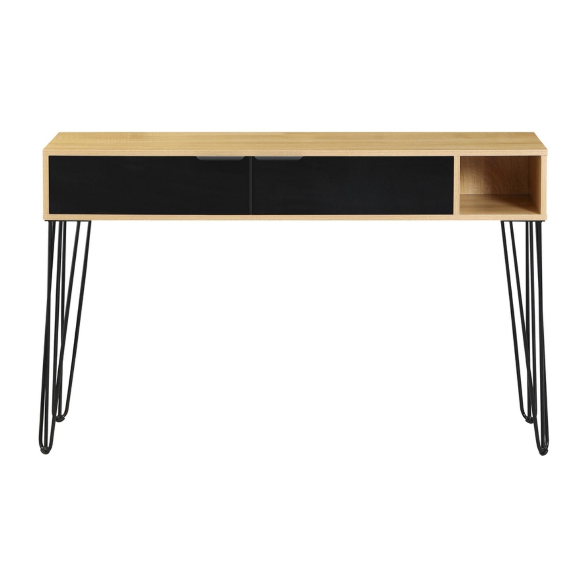 Consolle ingresso moderna in legno rovere e nero 124