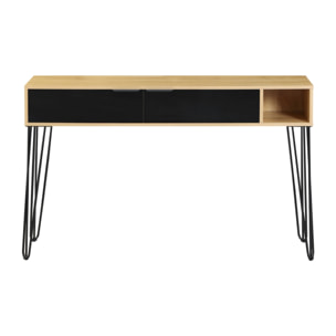 Consolle ingresso moderna in legno rovere e nero 124