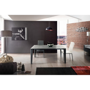 Set di 2 sedie PRATI bianche in ecopelle con struttura in metallo verniciato di colore nero