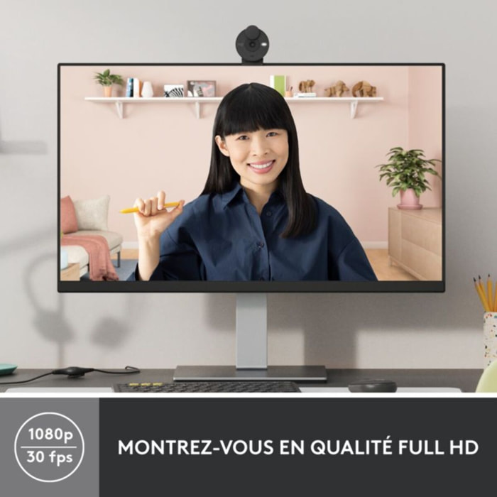 Webcam LOGITECH Brio 300 Full HD avec micro - Graphite