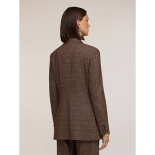 Motivi - Blazer check in tessuto tinto filo - Marrone