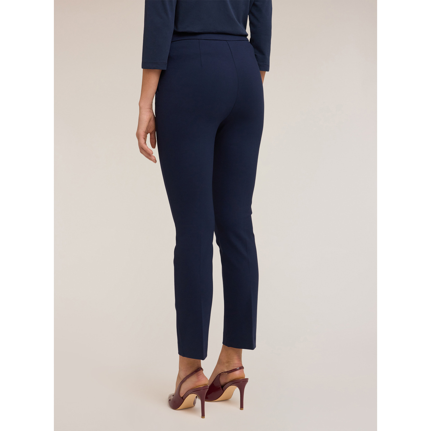 Motivi - Pantaloni regular con motivo occhielli - Blu