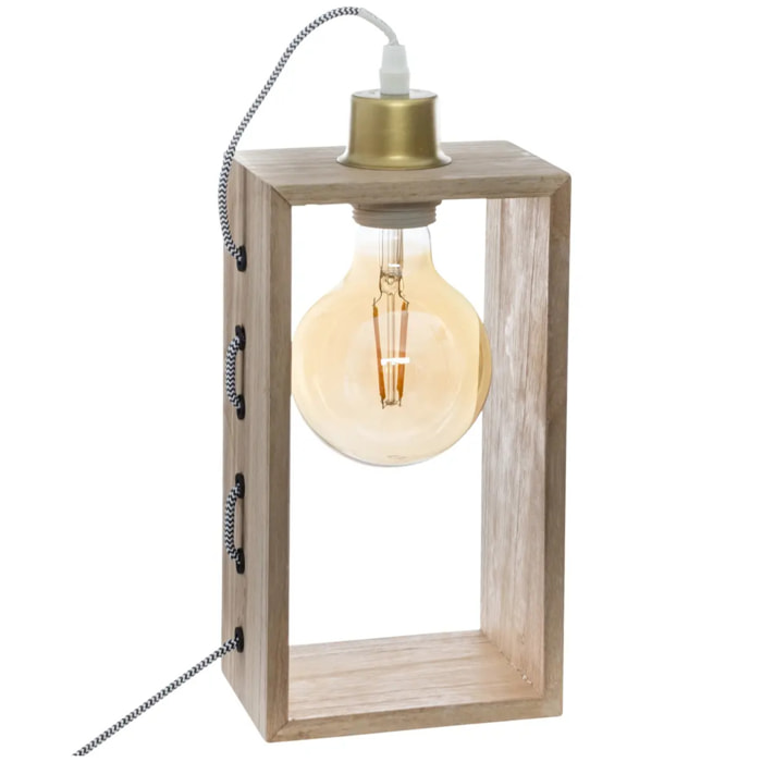 Lampe "Iwata" bois naturel H28 cm