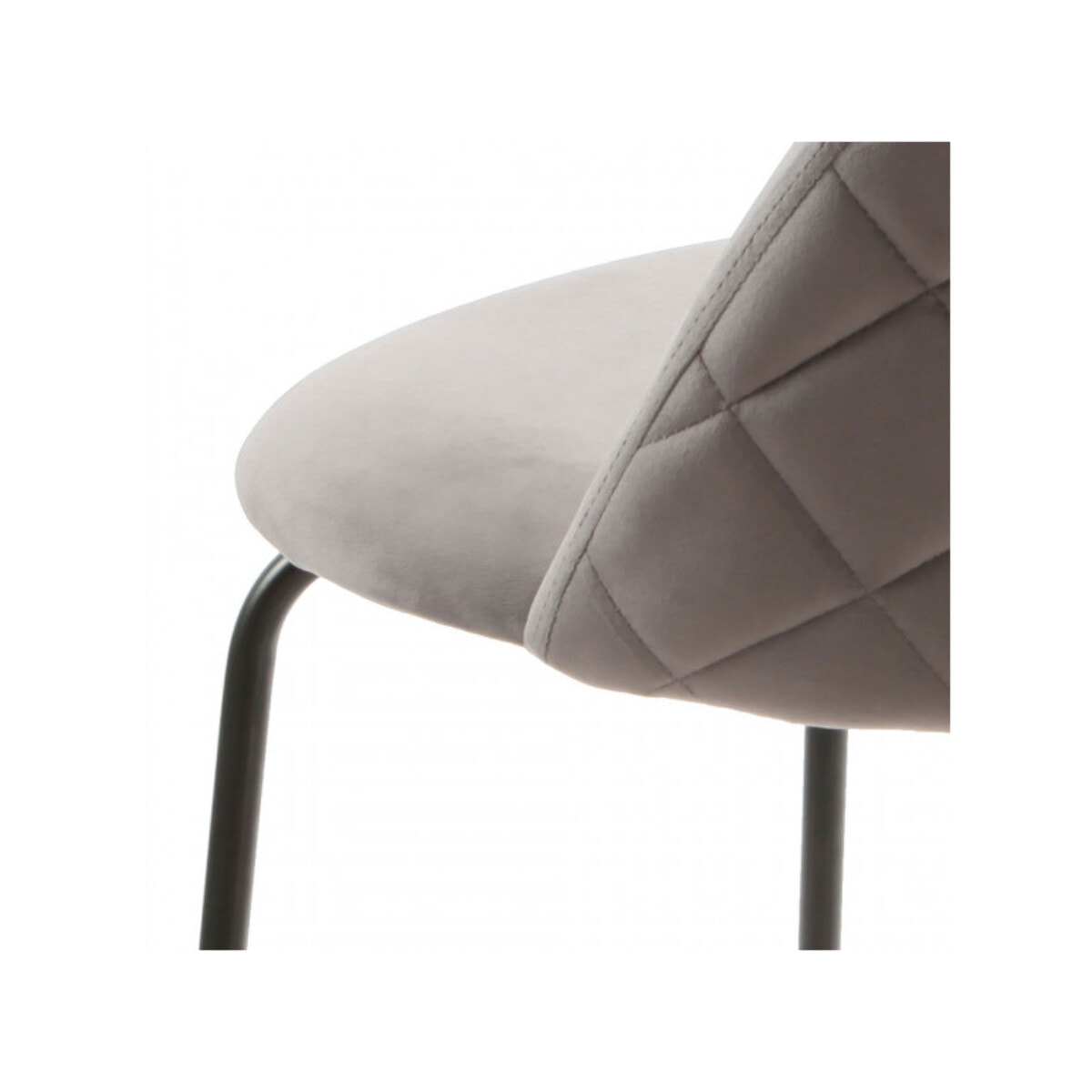 Lot de 2 chaises de bar en velours avec piètement en métal noir - CLEA