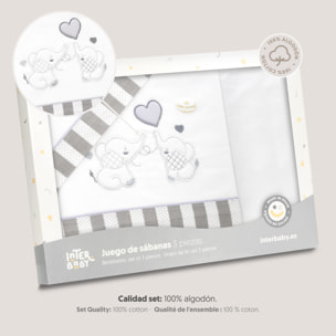 Triptico Minicuna Parejita Elefante Bco/Gris