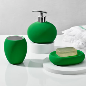 Plato para jabón de baño en cerámica verde