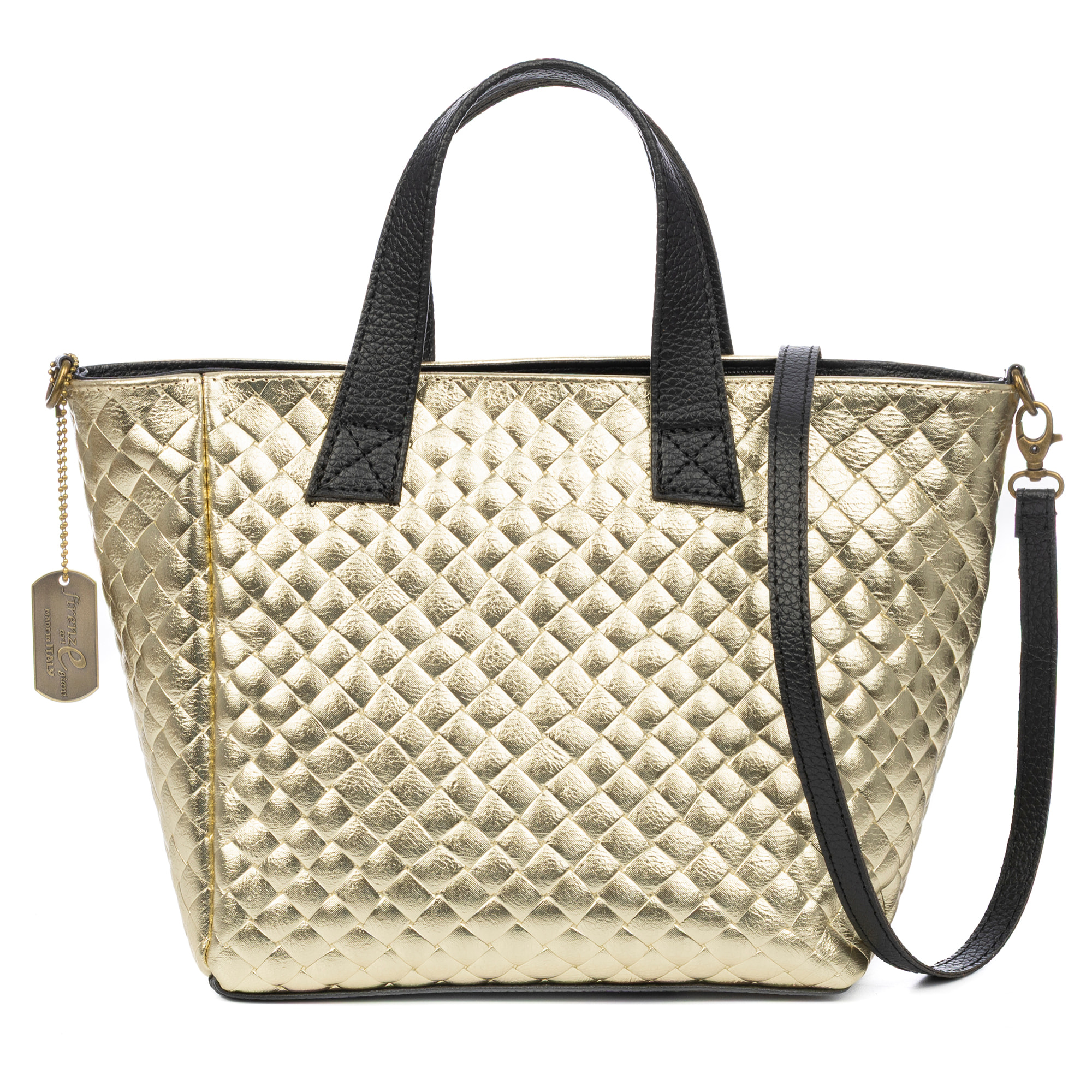 Cassandra borsa tote donna. Pelle autentica Camoscio laccato lucido.