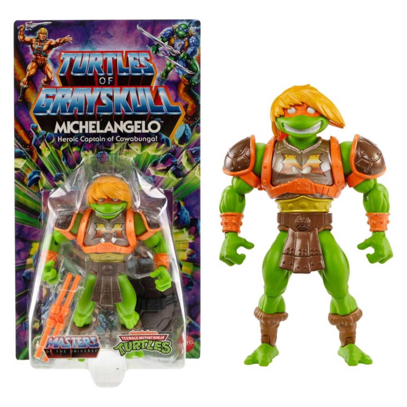 Motu X Tmnt: Turtles Of Grayskull Action Figura Michelangelo 14 Cm Mattel