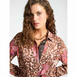 Elena Mirò - Vestido estampado - Marrón