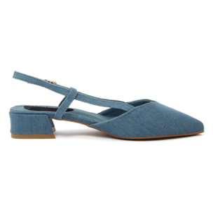 Slingback Donna colore Blu-Altezza tacco:4cm