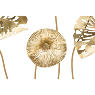 PANNELLO IN FERRO GOLD FLOWERS CM 50X5X50