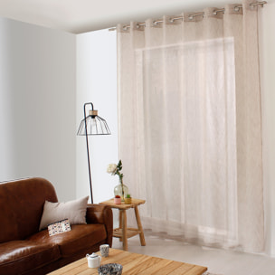 Voilage aspect lin grande largeur Oeko-tex. - Naturel