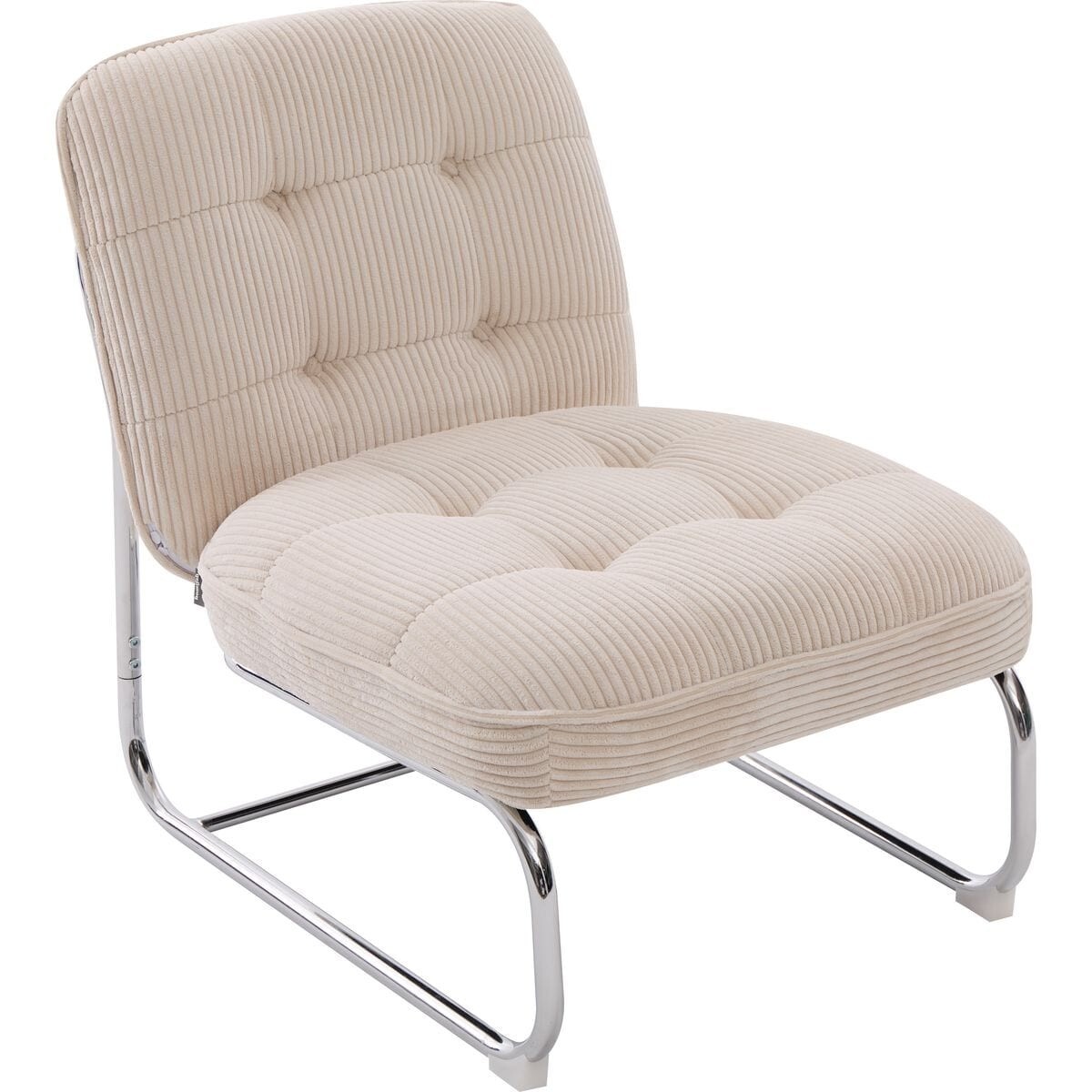 Fauteuil en velours côtelé et piètement chromé - MARVIN