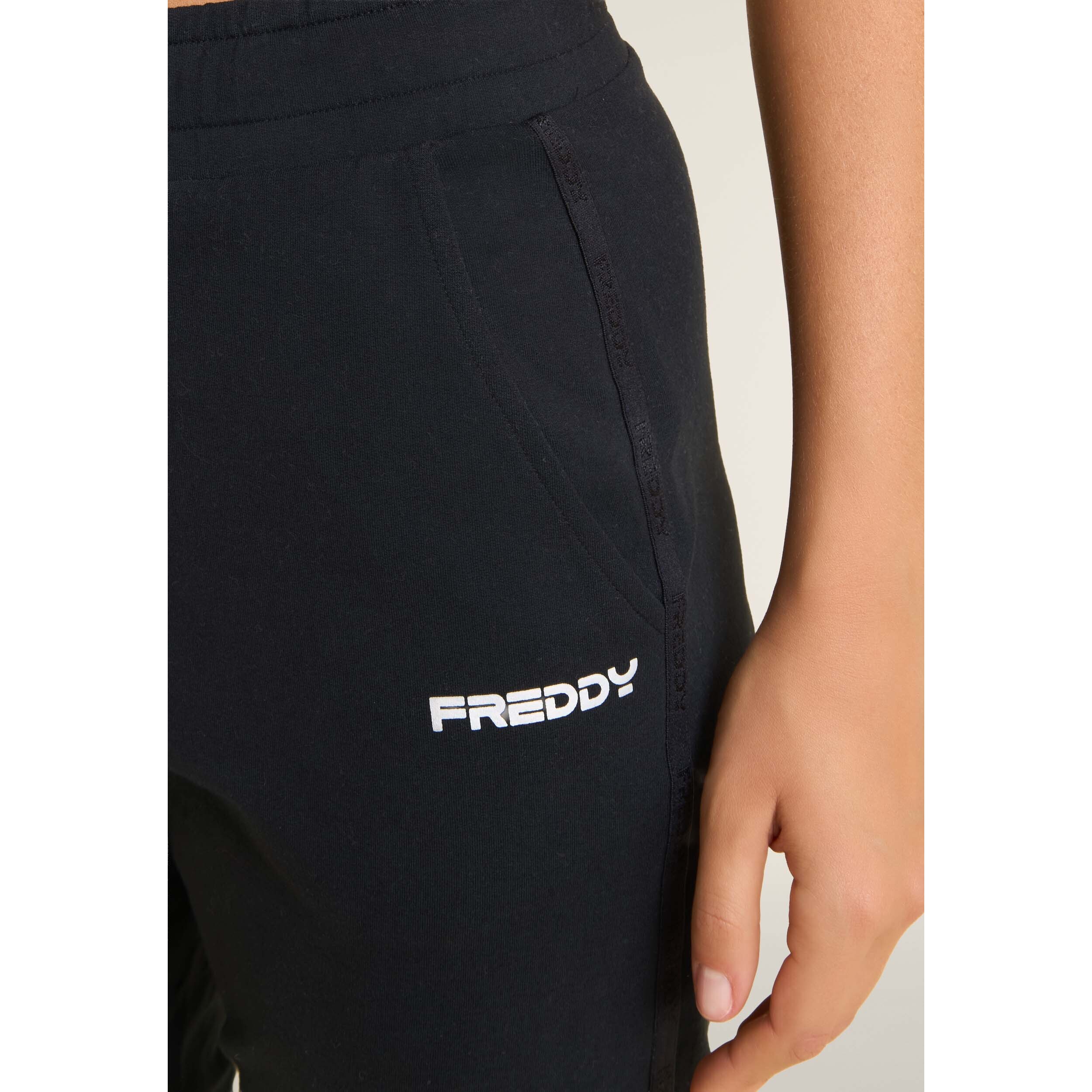 Pantaloni comfort con gamba dritta e stampa laterale