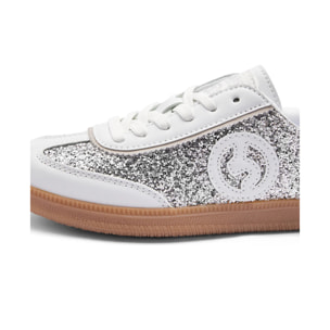 Zapatillas Bajas Niños Estampado Glitter Plata