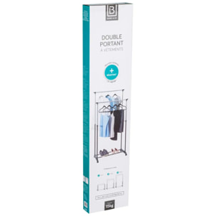 Portant à vêtement double à roulettes Pan