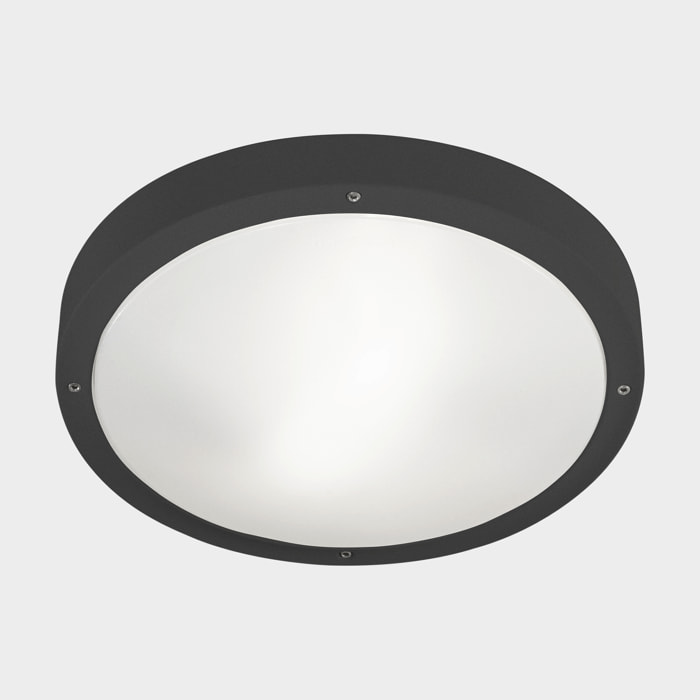 LEDS·C4 Plafon Ip66 Basic E27 15W Gris Urbano